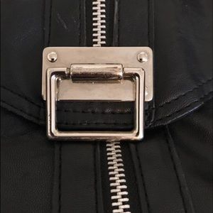 Black Crossbody Bag with Silver Accents